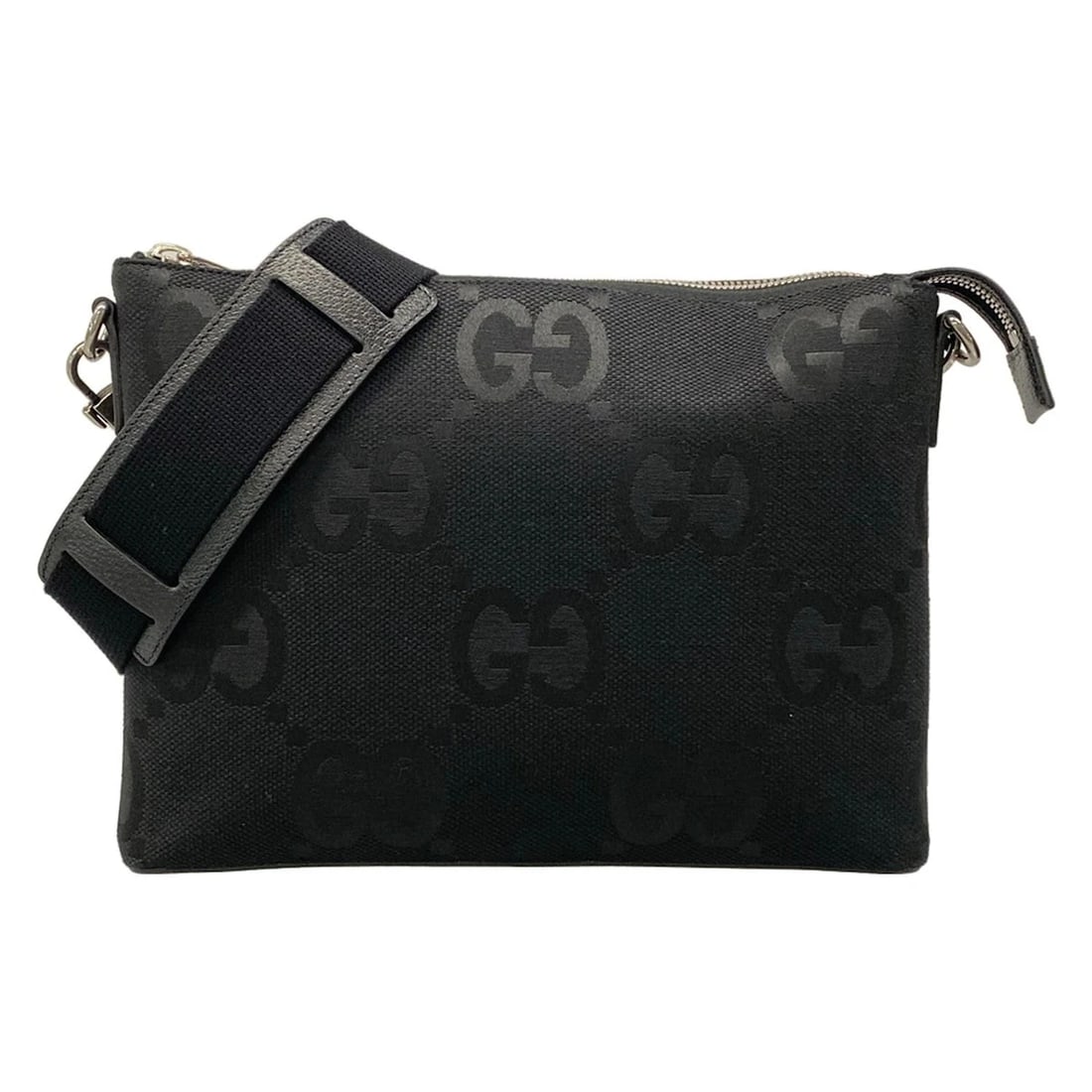 GUCCI JUMBO MEDIUM MESSENGER BLACK JACQUARD LEATHER SHOULDER BAG: GUCCI Jumbo medium messenger Black Jacquard Leather Shoulder Bag Brand: GUCCI Type/Style: Shoulder Bag Material: Exterior Material Jacquard, Leather Color: Exterior Color Black Size: Height : 9.06 inc