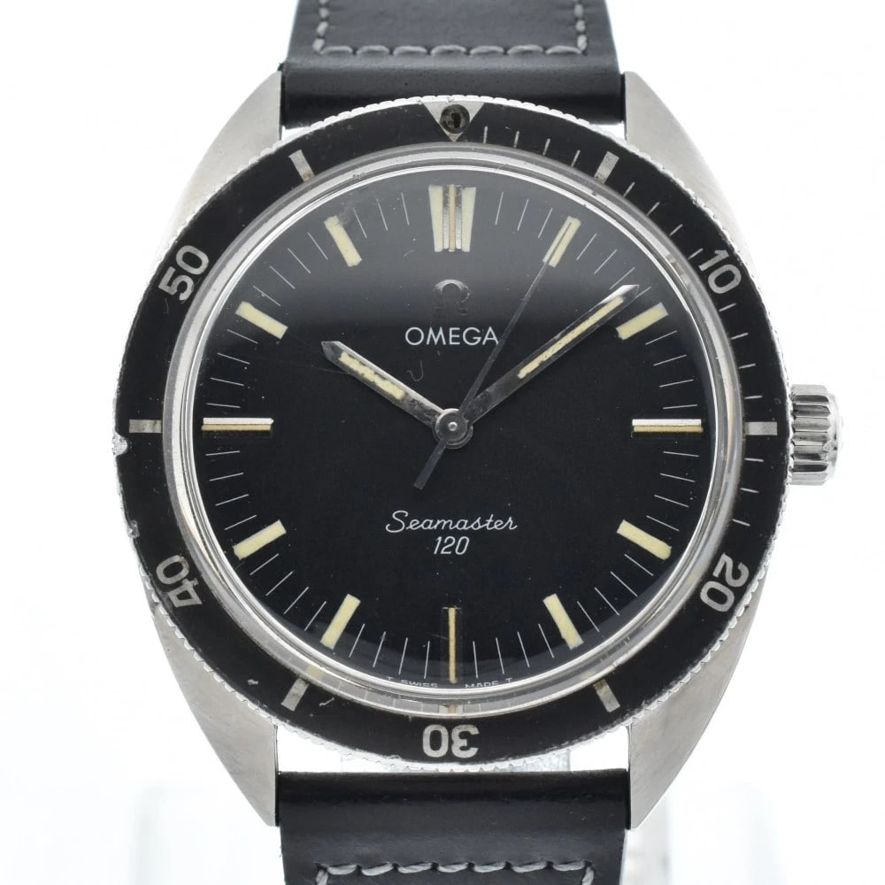 OMEGA SEAMASTER HAND WINDING MEN'S WATCH: OMEGA Seamaster Hand Winding Men's Watch Brand: OMEGA Type/Style: Wristwatch Material: Band Material leather, Case Material Stainless Steel Color: Band Color black, Dial Color black, Case Color Silver