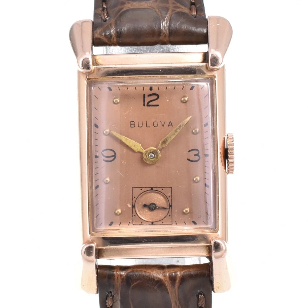 BULOVA K14PG SMALL SECOND SALMON PINK DIAL HAND WINDING UNISEX WATCH (1 of 6)