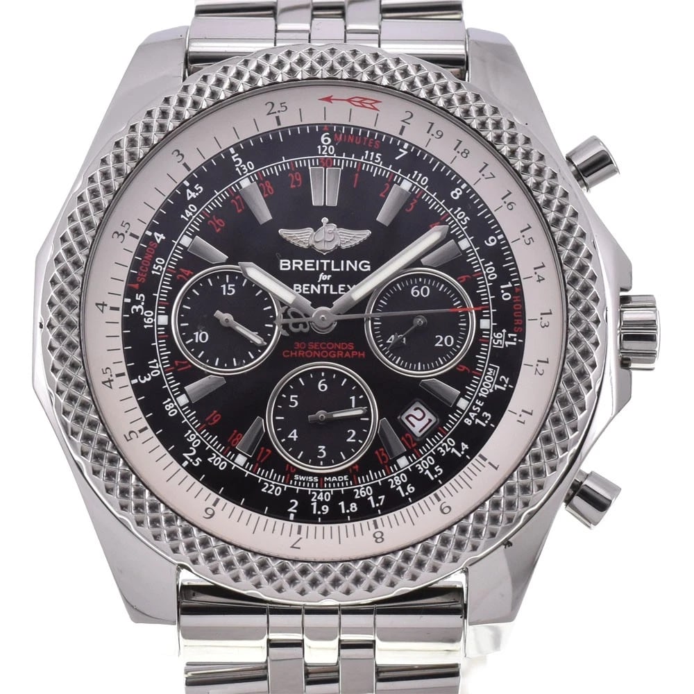 BREITLING BENTLEY MOTORS CHRONOGRAPH DATE AUTOMATIC MEN'S WATCH: BREITLING Bentley Motors Chronograph Date Automatic Men's Watch Brand: BREITLING Type/Style: Wristwatch Material: Band Material Stainless Steel, Case Material Stainless Steel Color: Band Color Silver,