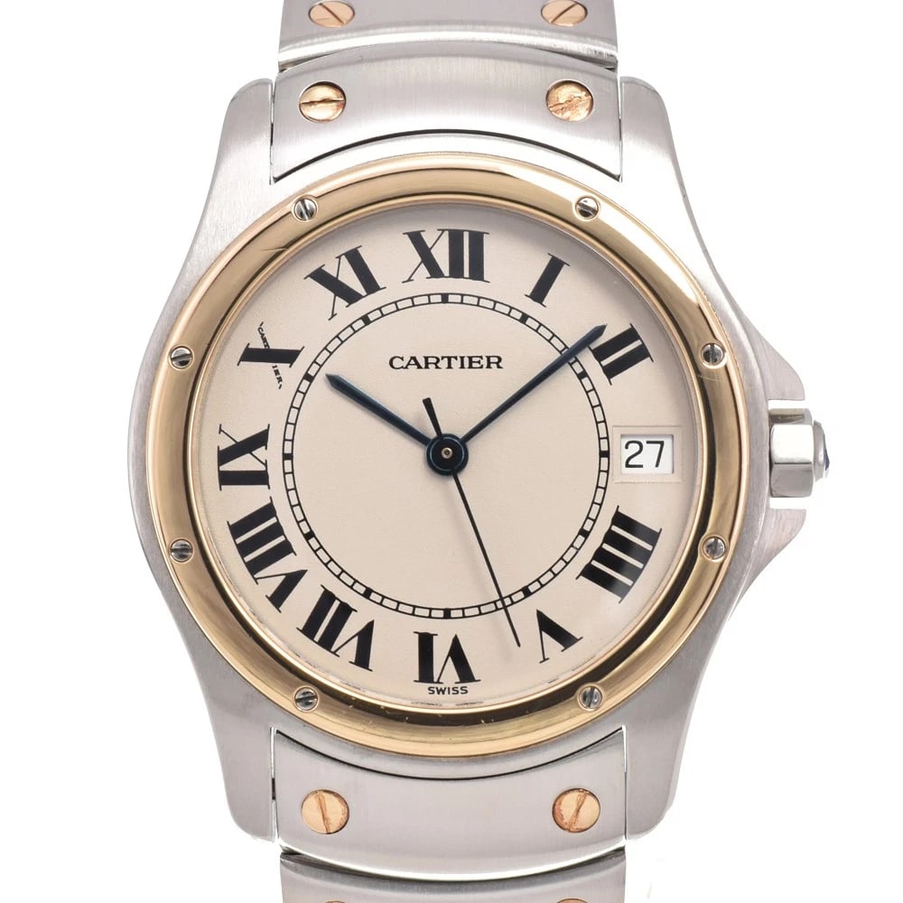 CARTIER SANTO COUGAR SS/K18YG AUTOMATIC MEN'S WATCH: CARTIER Santo Cougar SS/K18YG Automatic Men's Watch Brand: CARTIER Type/Style: Wristwatch Material: Band Material Stainless Steel/K18YG, Case Material Stainless Steel/K18YG Color: Band Color Silver / 