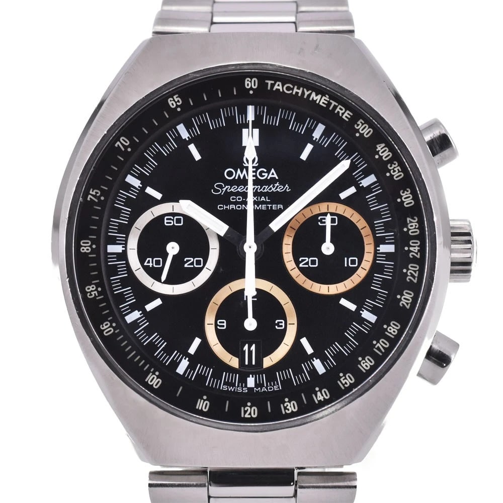 OMEGA SPEEDMASTER MARK II MEN'S, WATCH: OMEGA Speedmaster Mark II Men's, Watch Brand: OMEGA Type/Style: Wristwatch Material: Band Material Stainless Steel, Case Material Stainless Steel Color: Band Color Silver, Dial Color black, Case Color