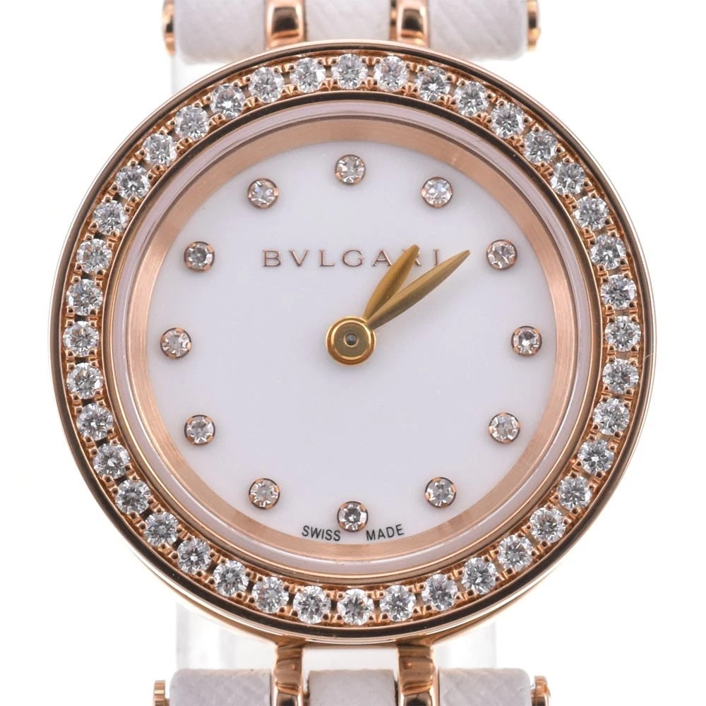 BVLGARI B-ZERO1 DIAMOND WHITE DIAL QUARTZ LADIES WATCH: BVLGARI B-zero1 diamond white Dial Quartz Ladies Watch Brand: BVLGARI Type/Style: Wristwatch Material: Band Material leather, Case Material Stainless Steel/K18PG Color: Band Color white, Dial Color