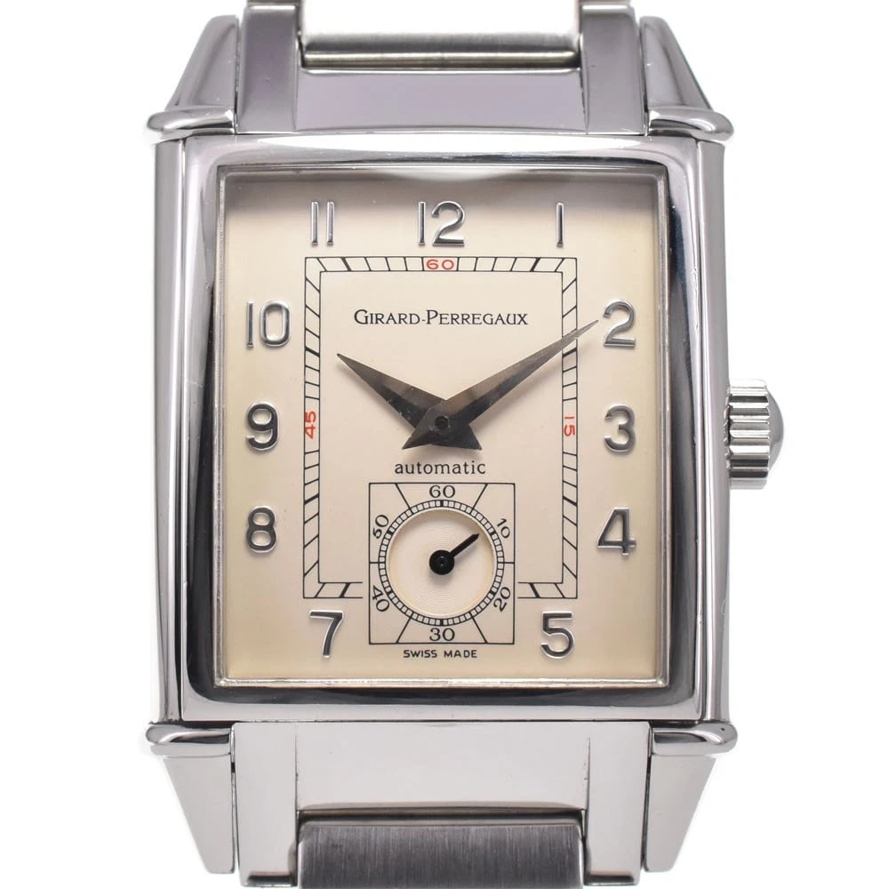 GIRARD-PERREGAUX IVORY DIAL AUTOMATIC MEN'S WATCH: GIRARD-PERREGAUX Ivory Dial Automatic Men's Watch Brand: GIRARD-PERREGAUX Type/Style: Wristwatch Material: Band Material Stainless Steel, Case Material Stainless Steel Color: Band Color Silver, Dial C