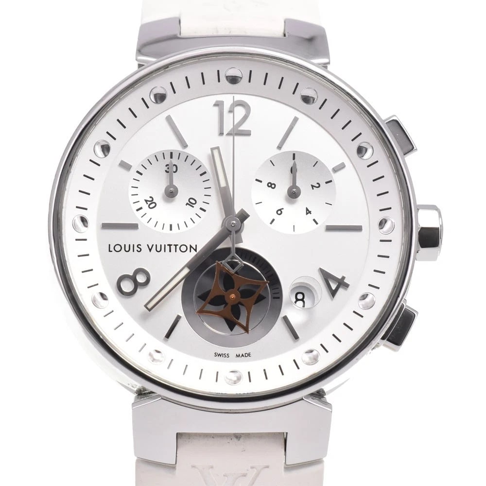 LOUIS VUITTON TAMBOUR MOON STAR QUARTZ UNISEX WATCH: LOUIS VUITTON Tambour Moon Star Quartz Unisex Watch Brand: LOUIS VUITTON Type/Style: Wristwatch Material: Band Material rubber, Case Material Stainless Steel Color: Band Color white, Dial Color Silver