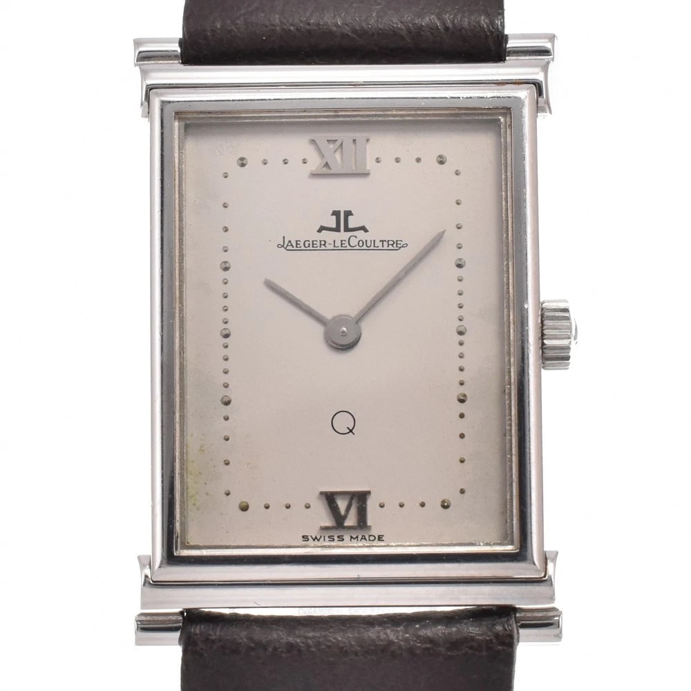 JAEGER-LECOULTRE RECTANGLE QUARTZ LADIES WATCH: JAEGER-LECOULTRE Rectangle Quartz Ladies Watch Brand: JAEGER-LECOULTRE Type/Style: Wristwatch Material: Band Material leather, Case Material Stainless Steel Color: Band Color charcoal, Dial Color