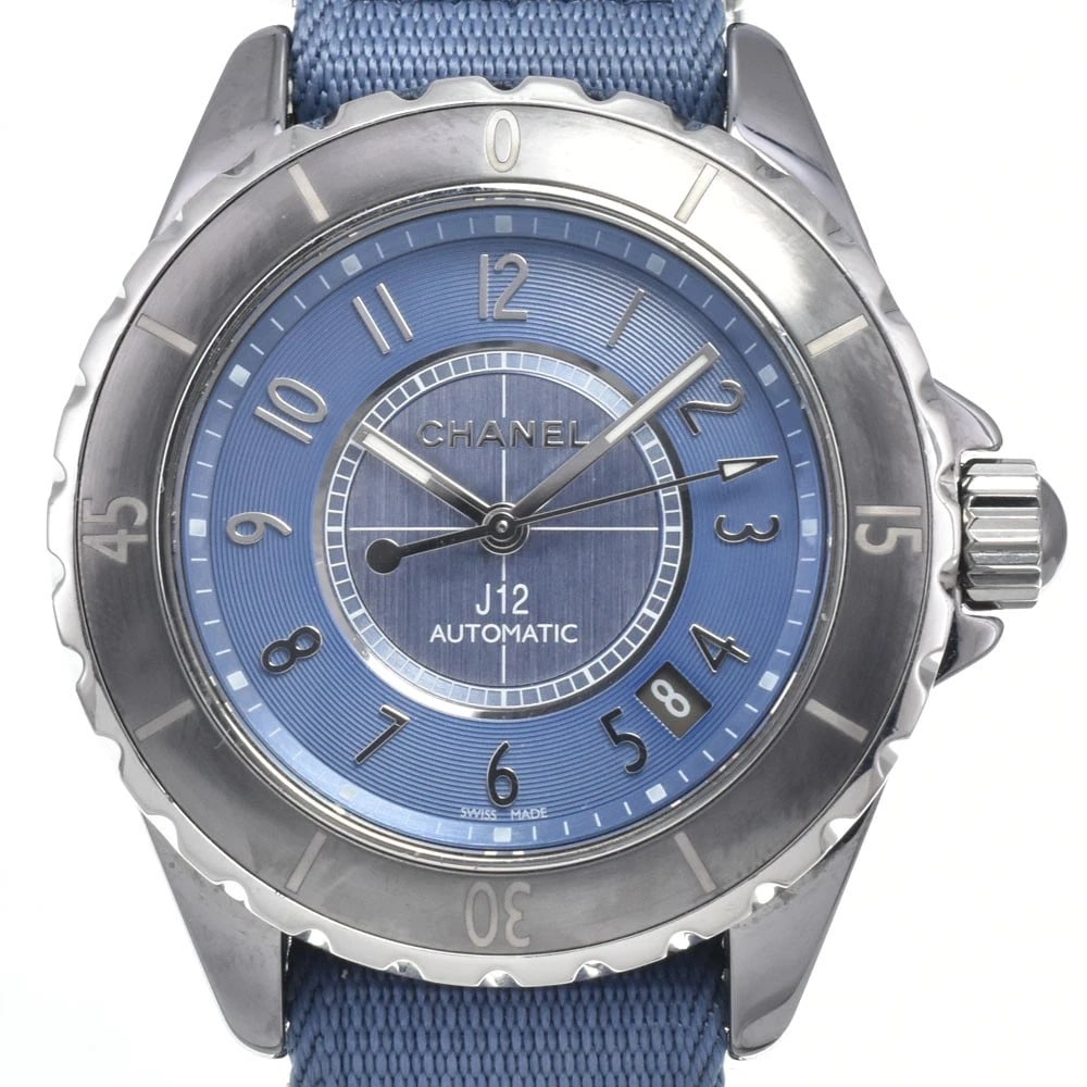CHANEL J12 LIGHT BLUE DIAL AUTOMATIC LADIES WATCH: CHANEL J12 Light blue Dial Automatic Ladies Watch Brand: CHANEL Type/Style: Wristwatch Material: Band Material Nylon, Case Material Titanium / ceramic Color: Band Color Light blue, Dial Color Light bl