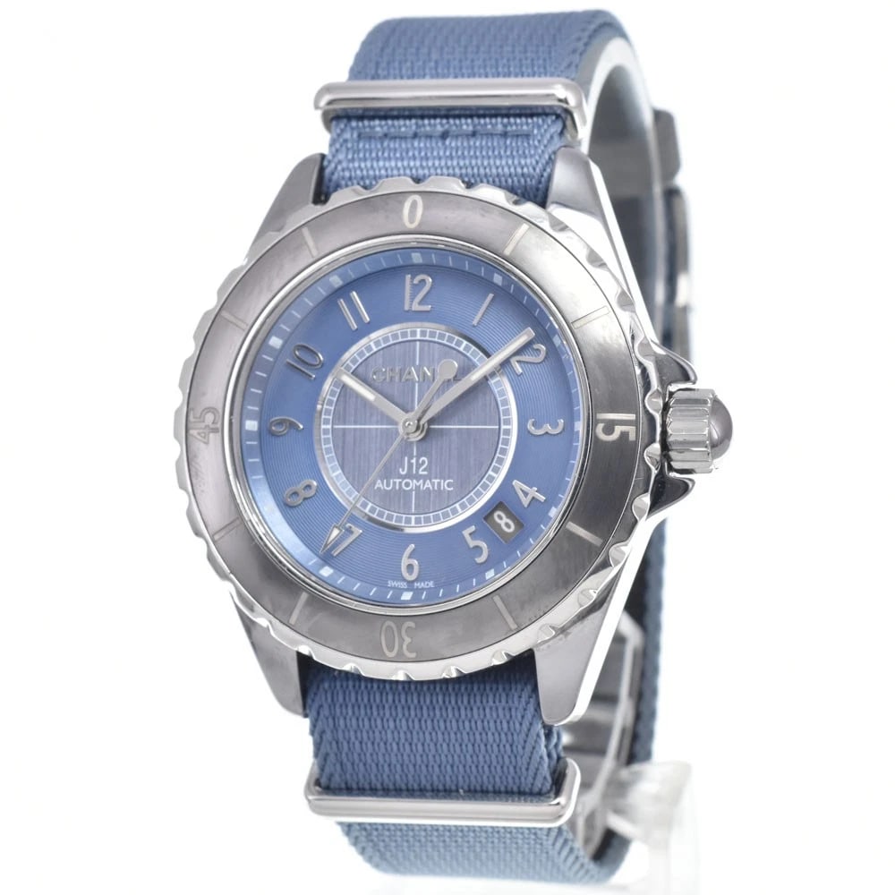 CHANEL J12 LIGHT BLUE DIAL AUTOMATIC LADIES WATCH - 2