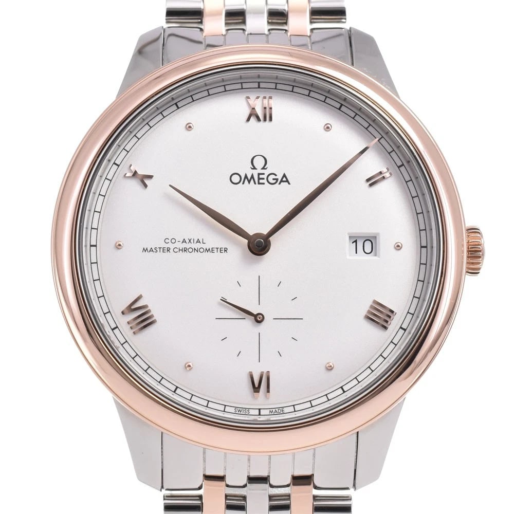 OMEGA DE VILLE PRESTIGE AUTOMATIC MEN'S, WATCH: OMEGA De Ville Prestige Automatic Men's, Watch Brand: OMEGA Type/Style: Wristwatch Material: Band Material Stainless Steel/K18PG, Case Material Stainless Steel/K18PG Color: Band Color Silver / Pink