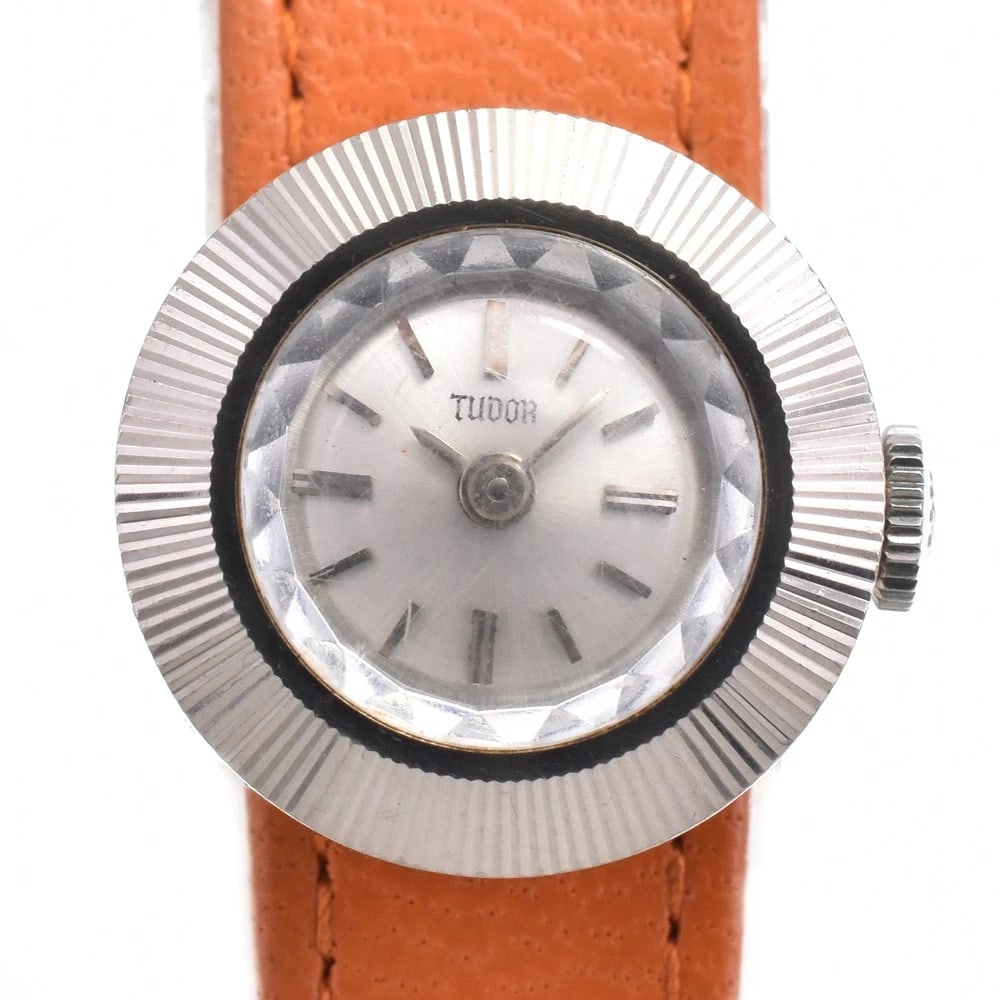 TUDOR CHAMELEON WG SILVER DIAL HAND WINDING LADIES WATCH: TUDOR chameleon WG Silver Dial Hand Winding Ladies Watch Brand: TUDOR Type/Style: Wristwatch Material: Band Material leather, Case Material WG Color: Band Color Orange, Dial Color Silver, Case Color
