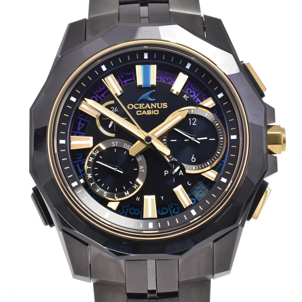 CASIO MANTA SERIES RADIO SYNC SOLAR MEN'S WATCH: CASIO Manta Series Radio Sync Solar Men's Watch Brand: CASIO Type/Style: Wristwatch Material: Band Material titanium, Case Material titanium Color: Band Color black, Dial Color black, Case Color black