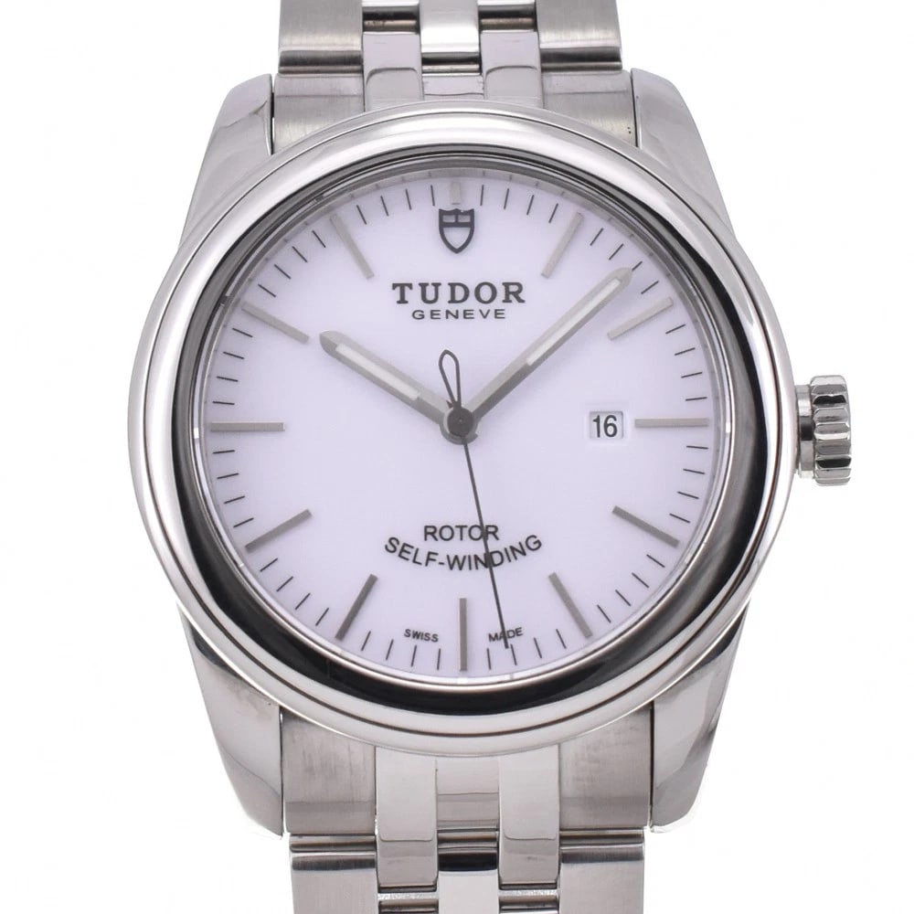 TUDOR GRAMMAR DATE WHITE DIAL AUTOMATIC LADIES WATCH: TUDOR Grammar Date white Dial Automatic Ladies Watch Brand: TUDOR Type/Style: Wristwatch Material: Band Material Stainless Steel, Case Material Stainless Steel Color: Band Color Silver, Dial Color whi