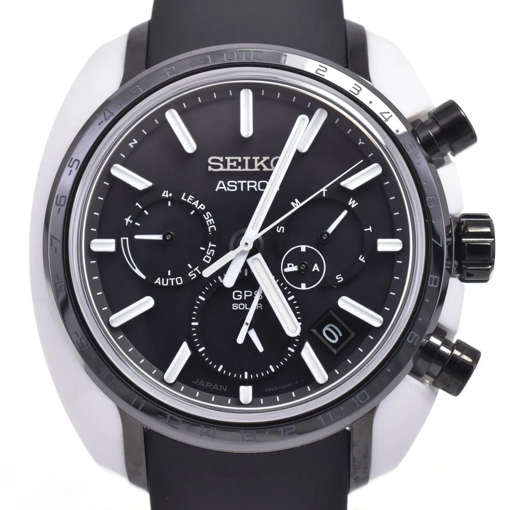 SEIKO ASTRON REVOLUTION LINE HONDA E SOLAR MEN'S WATCH: SEIKO Astron Revolution Line Honda e Solar Men's Watch Brand: SEIKO Type/Style: Wristwatch Material: Band Material rubber, Case Material Ceramic / titanium Color: Band Color black, Dial Color black,