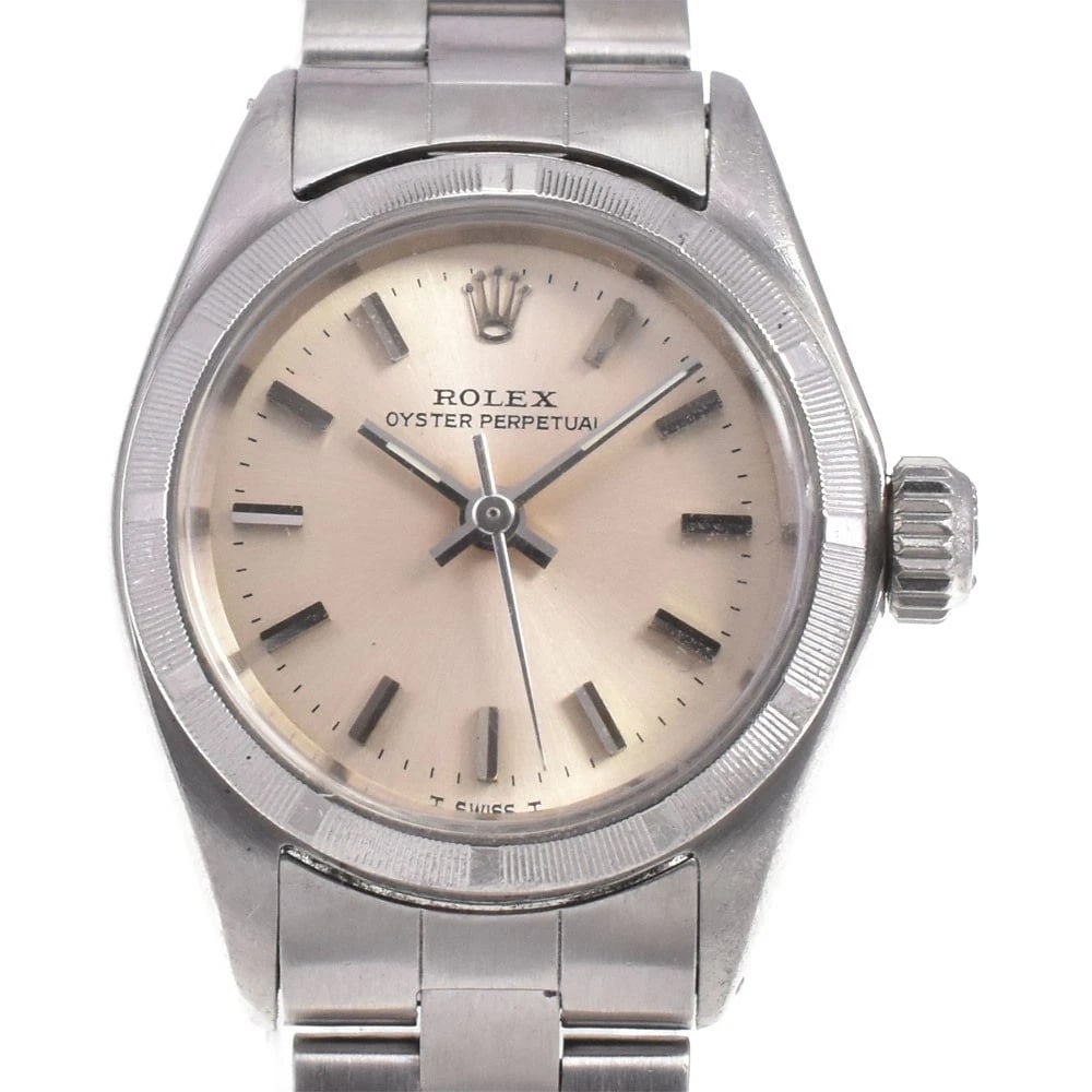 ROLEX OYSTER PERPETUAL AUTOMATIC LADIES WATCH: ROLEX Oyster perpetual Automatic Ladies Watch Brand: ROLEX Type/Style: Wristwatch Material: Band Material Stainless Steel, Case Material Stainless Steel Color: Band Color Silver, Dial Color Silver, Ca
