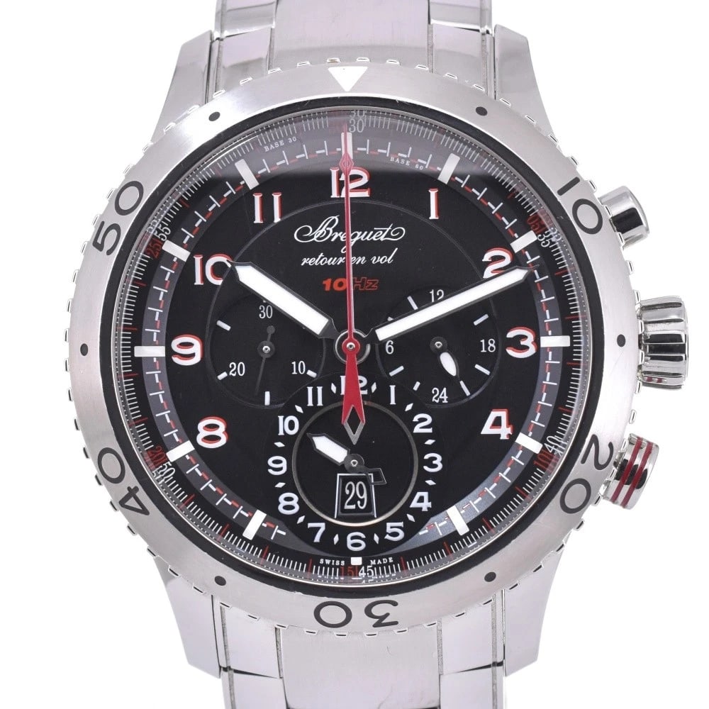 BREGUET TYPE XXII BLACK DIAL MEN'S WATCH: Breguet Type XXII black Dial Men's Watch Brand: Breguet Type/Style: Wristwatch Material: Band Material Stainless Steel, Case Material Stainless Steel Color: Band Color Silver, Dial Color black, Case C