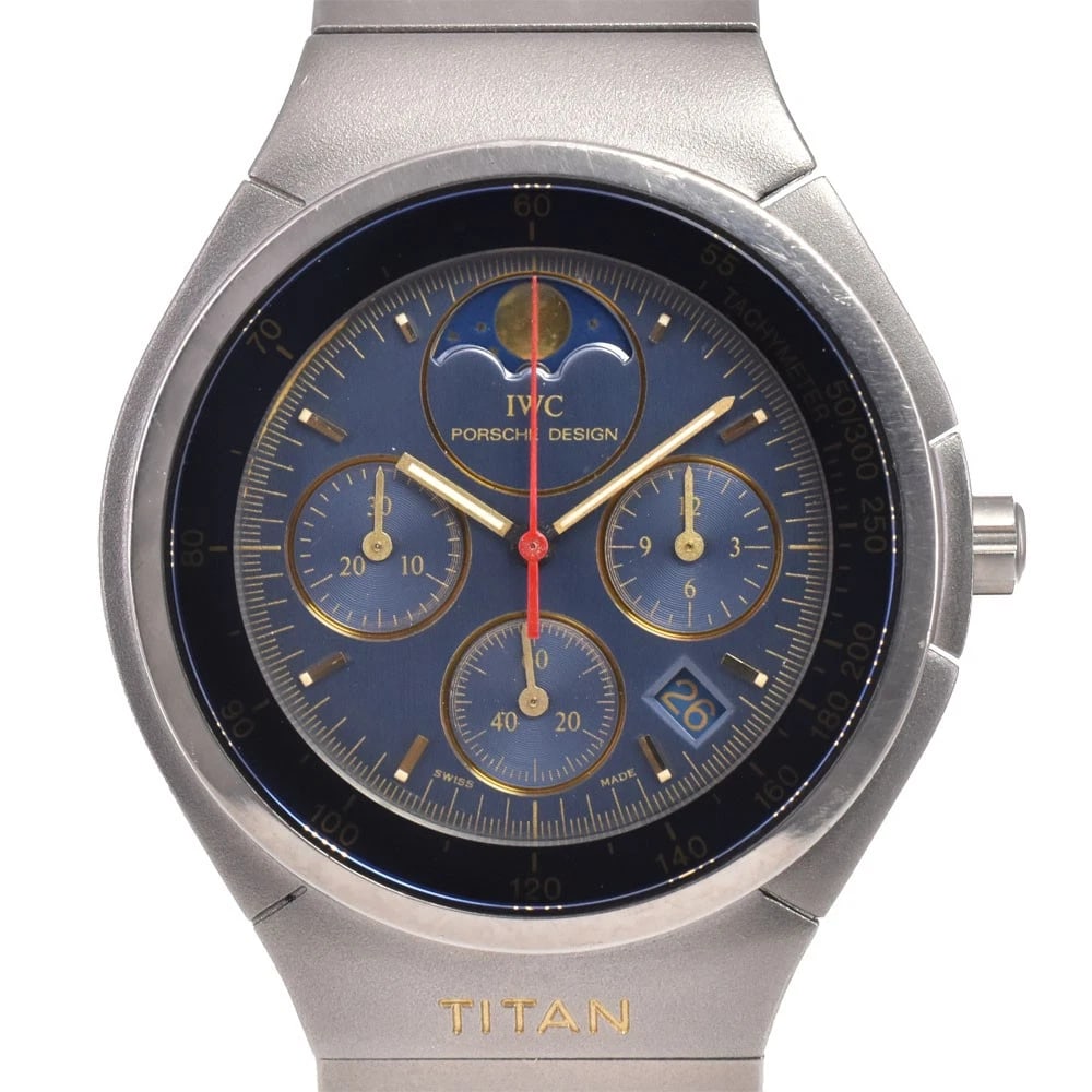 IWC TITANIUM CHRONOGRAPH QUARTZ MEN'S WATCH: IWC Titanium Chronograph Quartz Men's Watch Brand: Porsche Design Type/Style: Wristwatch Material: Band Material titanium, Case Material titanium Color: Band Color Silver, Dial Color black, Case