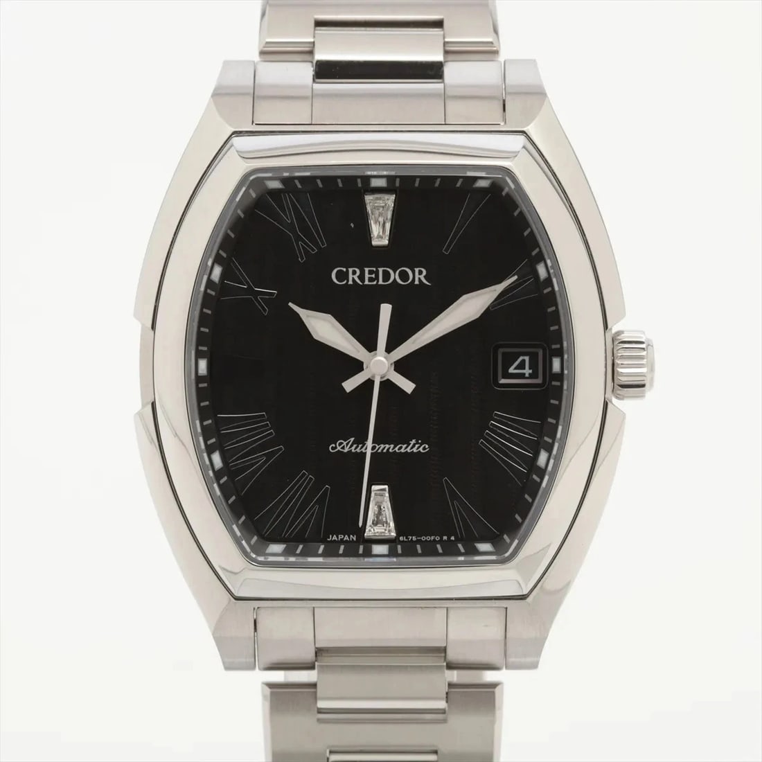 SEIKO CREDOR SIGNO SS BLACK DIAL, WATCH: Seiko Credor Signo SS black dial, Watch Brand: Seiko Type/Style: Wristwatch Material: SS Color: black dial Size: Case:W1.2 x H1.6inch / W36 x H47 Circumference of Wrist:7.5inch / 19 Accessories: None