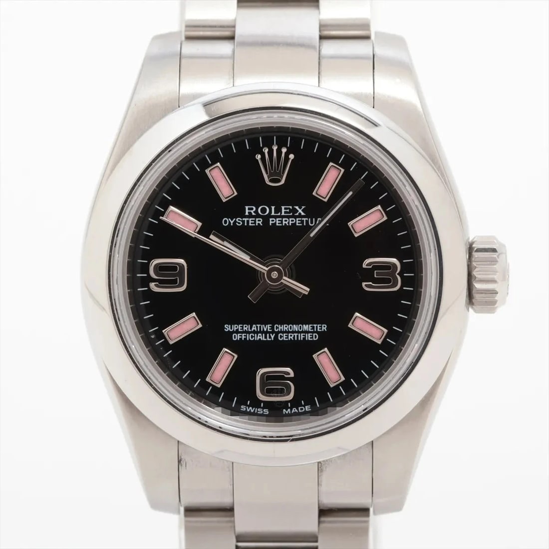 ROLEX OYSTER PERPETUAL SS BLACK DIAL, WATCH (1 of 4)