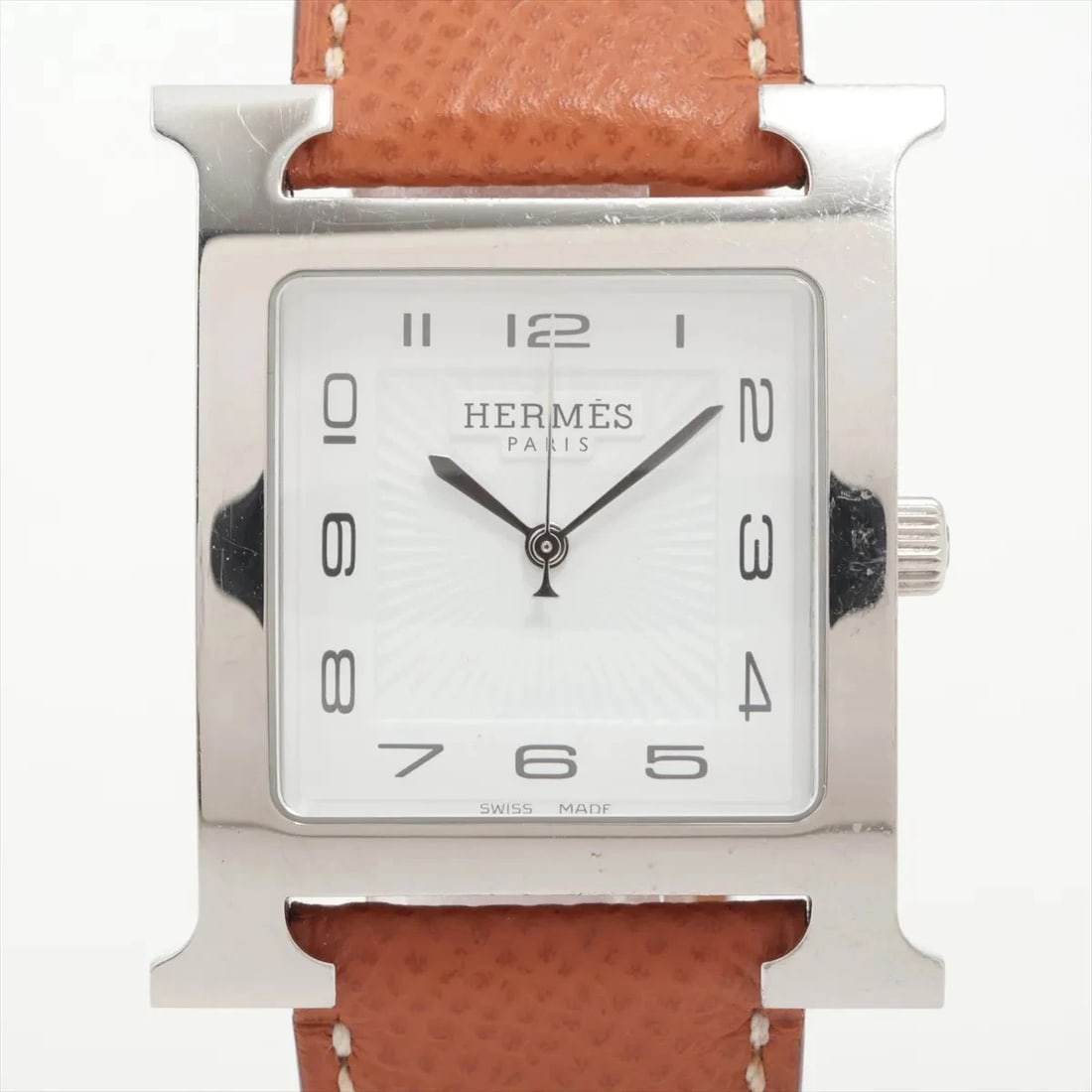 HERM?S H WATCH SS & LEATHER WHITE DIAL, WATCH (1 of 4)