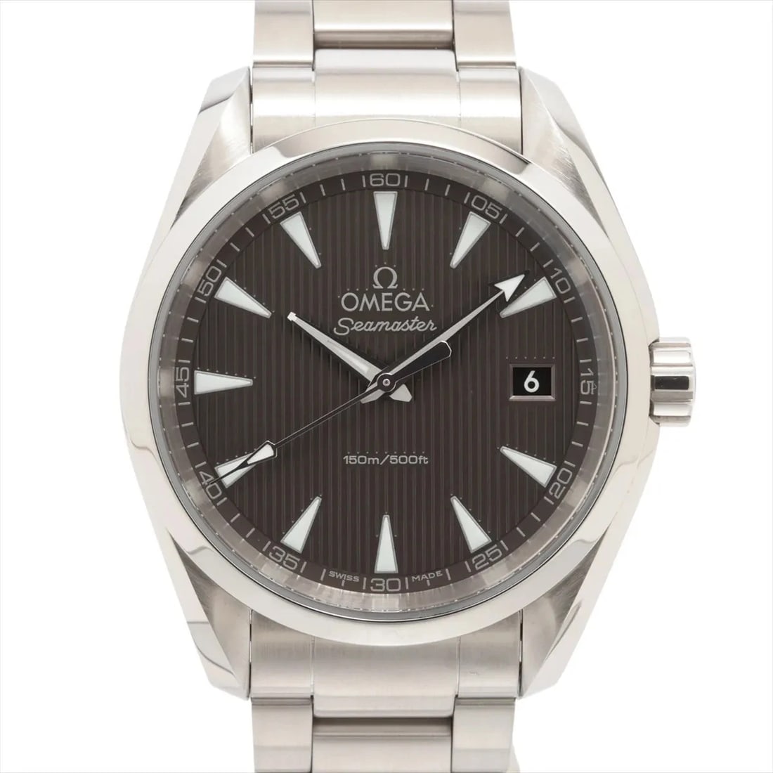 OMEGA SEAMASTER AQUA TERRA SS GRAY-FACE, WATCH: Omega Seamaster Aqua Terra SS Gray-Face, Watch Brand: Omega Type/Style: Wristwatch Material: SS Color: Gray-Face Size: Case:W1.2 x H1.2inch / W38.5 x H38.5 Circumference of Wrist:6.9inch / 17.5 Ac