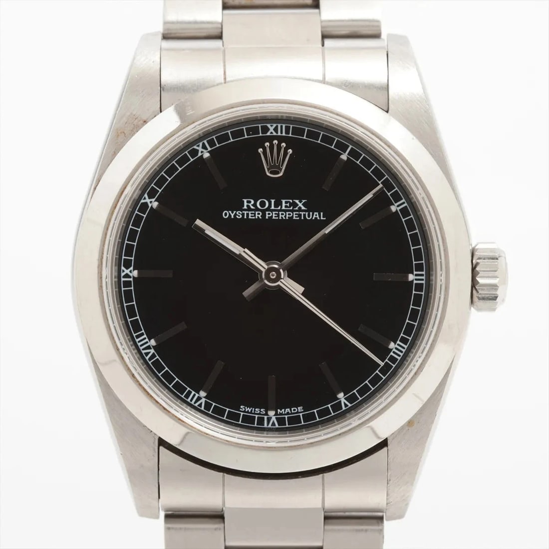 ROLEX OYSTER PERPETUAL SS BLACK DIAL, WATCH (1 of 3)