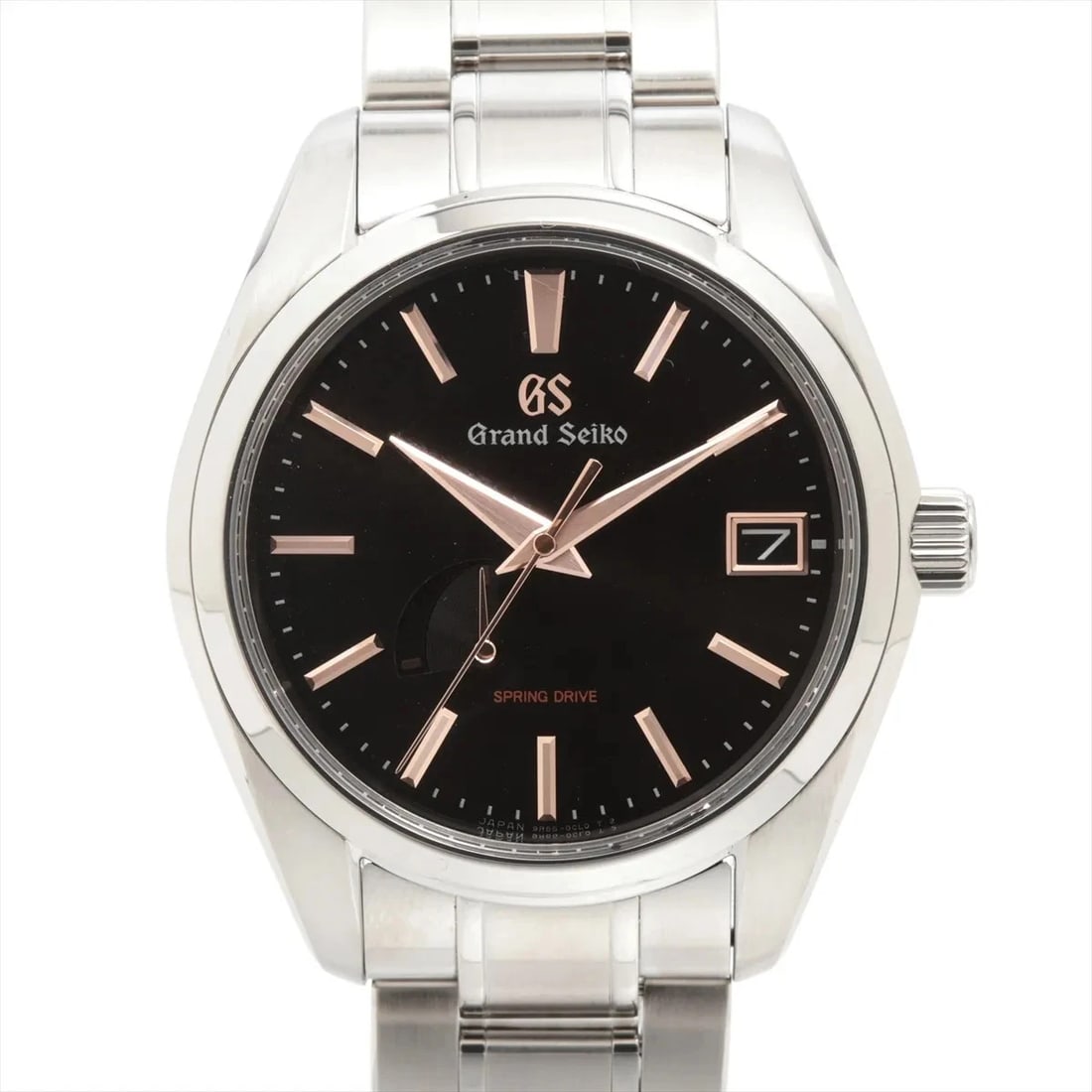 GRAND SEIKO SPRING DRIVE SS BLACK DIAL, WATCH: Grand Seiko Spring Drive SS black dial, Watch Brand: Grand Seiko Type/Style: Wristwatch Material: SS Color: black dial Size: Case:W1.6 x H1.6inch / W41 x H49 Circumference of Wrist:7.7inch / 19.5