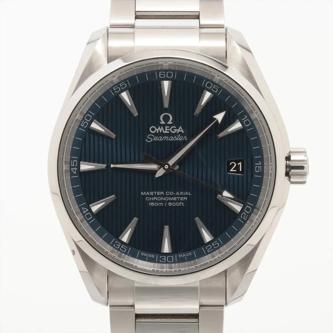OMEGA SEAMASTER AQUA TERRA SS BLUE DIAL, WATCH: Omega Seamaster Aqua Terra SS blue dial, Watch Brand: Omega Type/Style: Wristwatch Material: SS Color: blue dial Size: Case:W1.6 x H1.6inch / W42 x H42 Circumference of Wrist:7.5inch / 19.0 Access