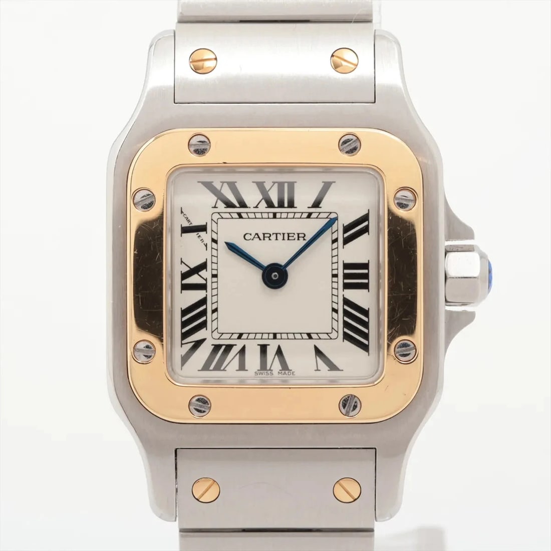 CARTIER SANTOS GALBEE SS?YG IVORY-FACE, WATCH: Cartier Santos Galbee SS?YG Ivory-Face, Watch Brand: Cartier Type/Style: Wristwatch Material: SS?YG Color: Ivory-Face Size: Case:W0.8 x H1.2inch / W24 x H34 Circumference of Wrist:5.7inch / 14.5 A