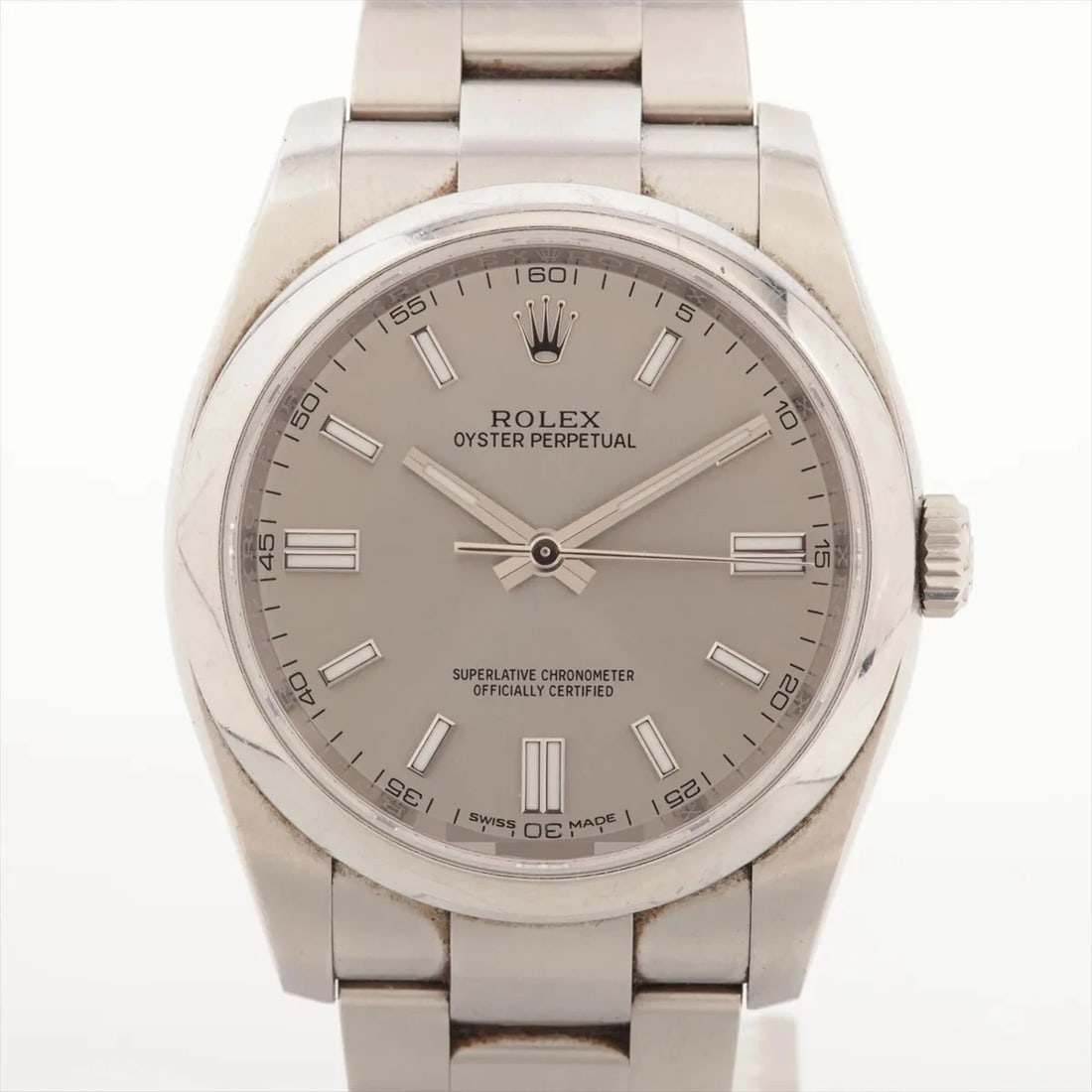 ROLEX OYSTER PERPETUAL SS SILVER-FACE, WATCH: Rolex Oyster Perpetual SS Silver-Face, Watch Brand: Rolex Type/Style: Wristwatch Material: SS Color: Silver-Face Size: Case:W1.2 x H1.2inch / W36 x H36 Circumference of Wrist:6.5inch / 16.5 Access