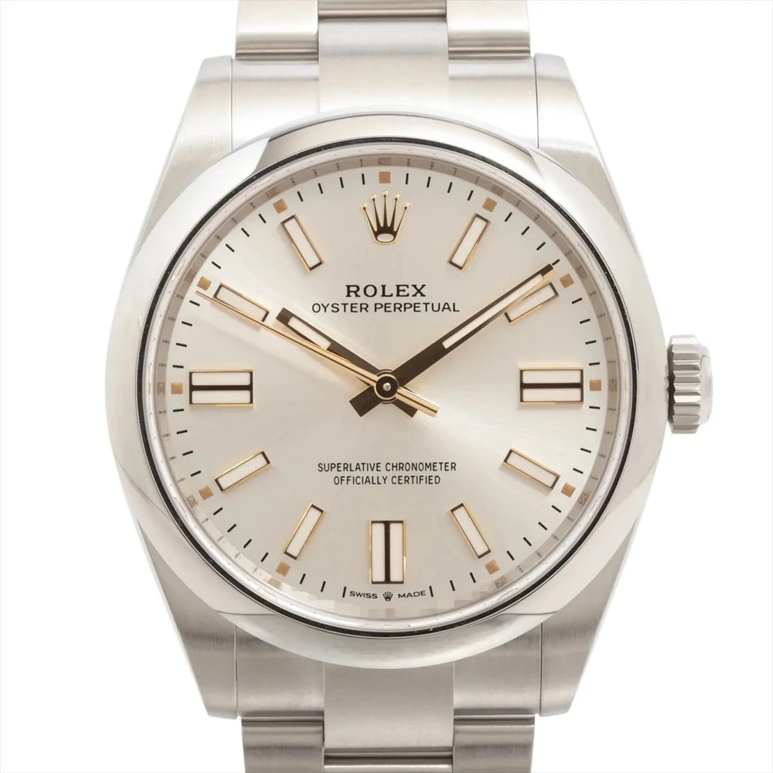 ROLEX OYSTER PERPETUAL SS SILVER-FACE, WATCH: Rolex OYSTER PERPETUAL SS Silver-Face, Watch Brand: Rolex Type/Style: Wristwatch Material: SS Color: Silver-Face Size: Case:W1.6 x H1.6inch / W41 x H41 Circumference of Wrist:7.1inch / 18 Accessor