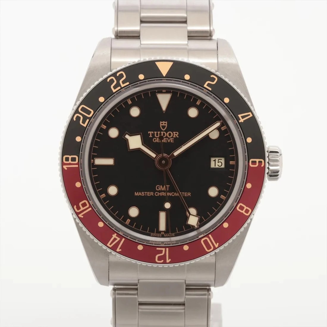 TUDOR BLACK BAY GMT SS BLACK DIAL, WATCH: Tudor Black bay GMT SS black dial, Watch Brand: Tudor Type/Style: Wristwatch Material: SS Color: black dial Size: Case:W1.2 x H1.2inch / W39 x H39 Circumference of Wrist:7.3inch / 18.5 Accessories