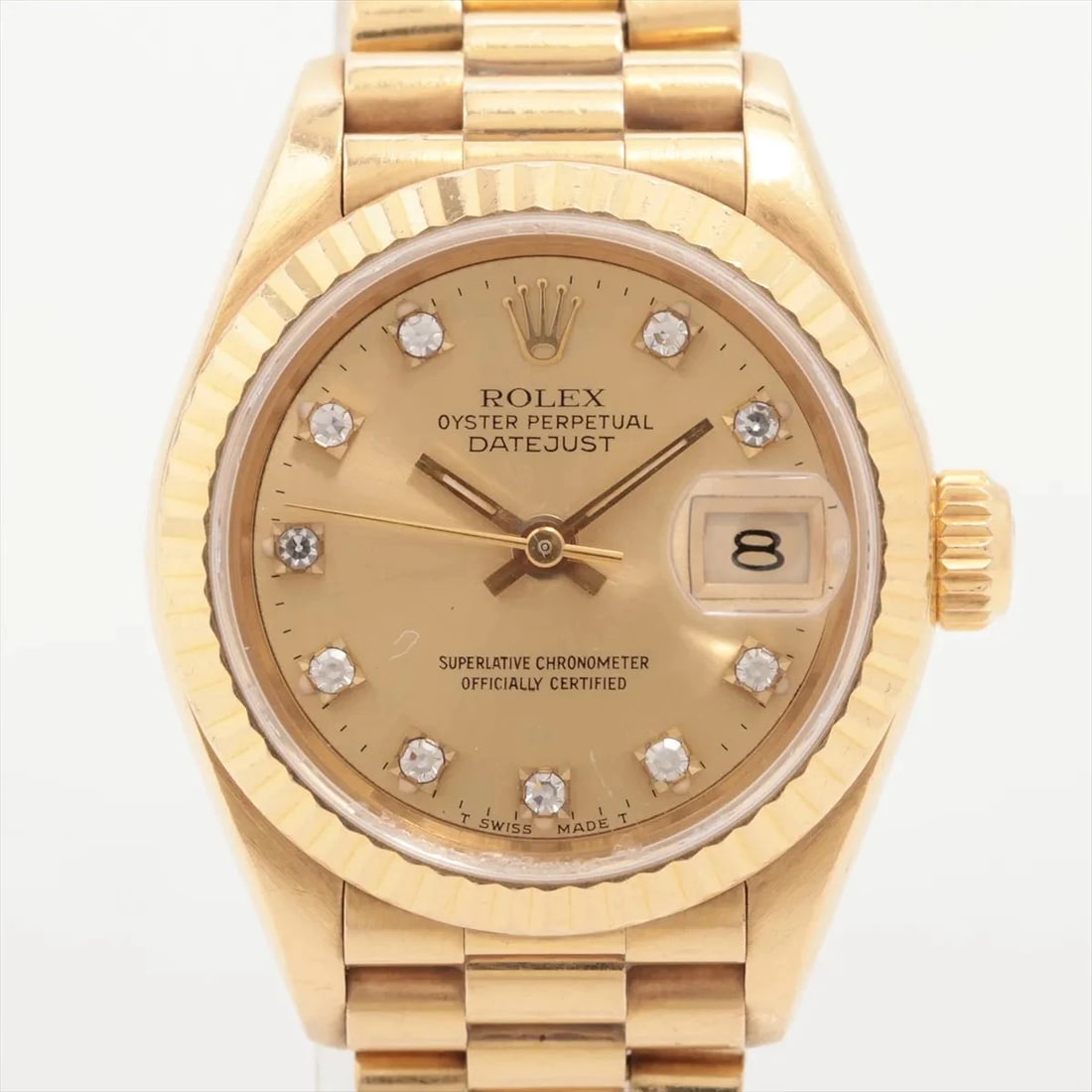 ROLEX LADY DATEJUST YG CHAMPAGNE-FACE, WATCH: Rolex Lady Datejust YG Champagne-Face, Watch Brand: Rolex Type/Style: Wristwatch Material: YG Color: Champagne-Face Size: Case:W0.8 x H0.8inch / W26 x H26 Circumference of Wrist:5.9inch / 15 Acces