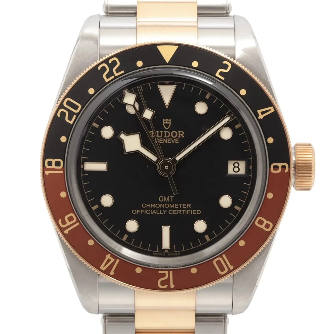 TUDOR BLACK BAY GMT SS?YG BLACK DIAL, WATCH: Tudor Black bay GMT SS?YG black dial, Watch Brand: Tudor Type/Style: Wristwatch Material: SS?YG Color: black dial Size: Case:W1.6 x H1.6inch / W41 x H41 Circumference of Wrist:7.5inch / 19 Accesso