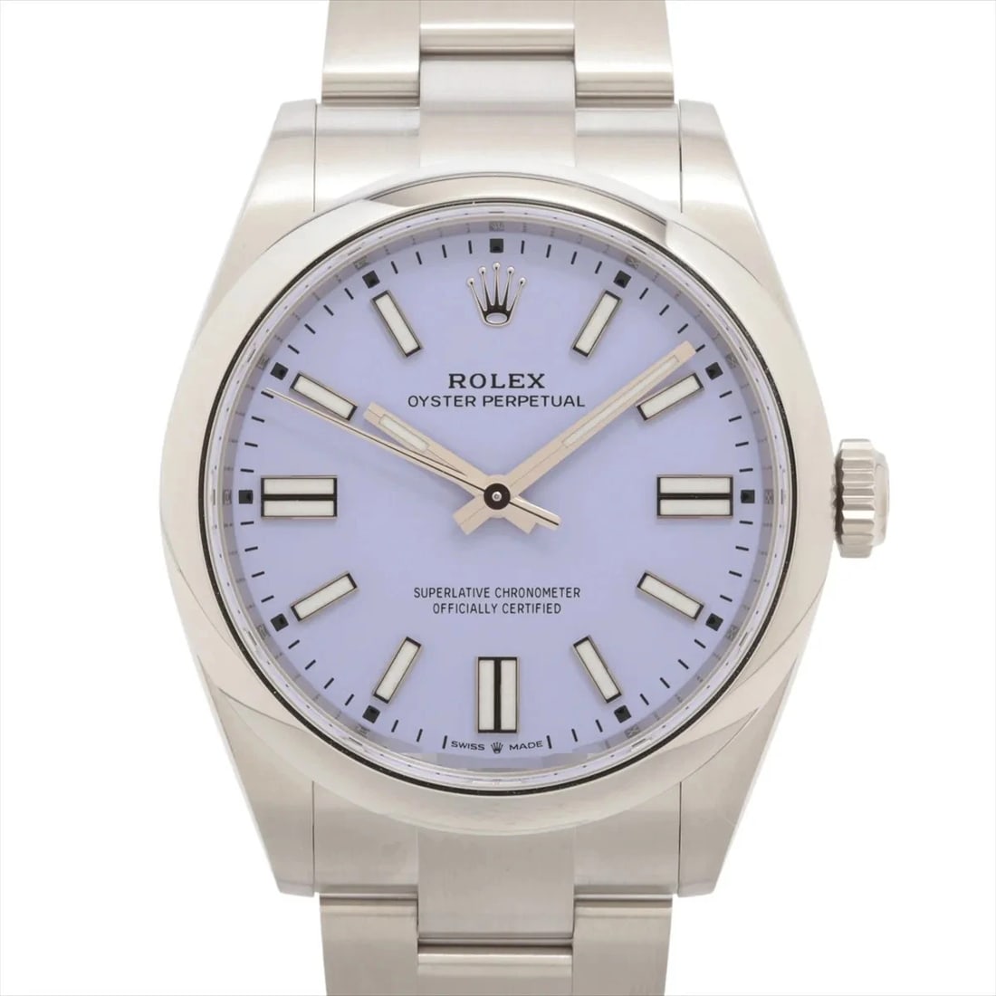 ROLEX OYSTER PERPETUAL SS LAVENDER DIAL, WATCH: Rolex OYSTER PERPETUAL SS lavender dial, Watch Brand: Rolex Type/Style: Wristwatch Material: SS Color: lavender dial Size: Case:W1.6 x H1.6inch / W41 x H41 Circumference of Wrist:7.3inch / 18.5
