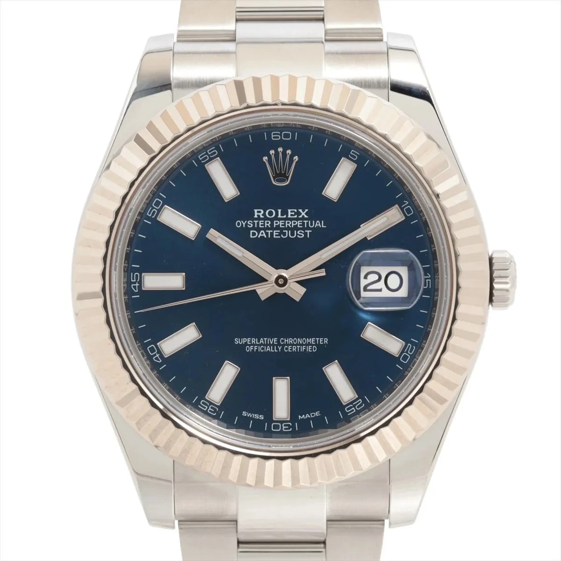 ROLEX DATEJUST II SS?WG BLUE DIAL, WATCH: Rolex Datejust II SS?WG blue dial, Watch Brand: Rolex Type/Style: Wristwatch Material: SS?WG Color: blue dial Size: Case:W1.6 x H1.6inch / W41 x H41 Circumference of Wrist:7.1inch / 18 Accessories