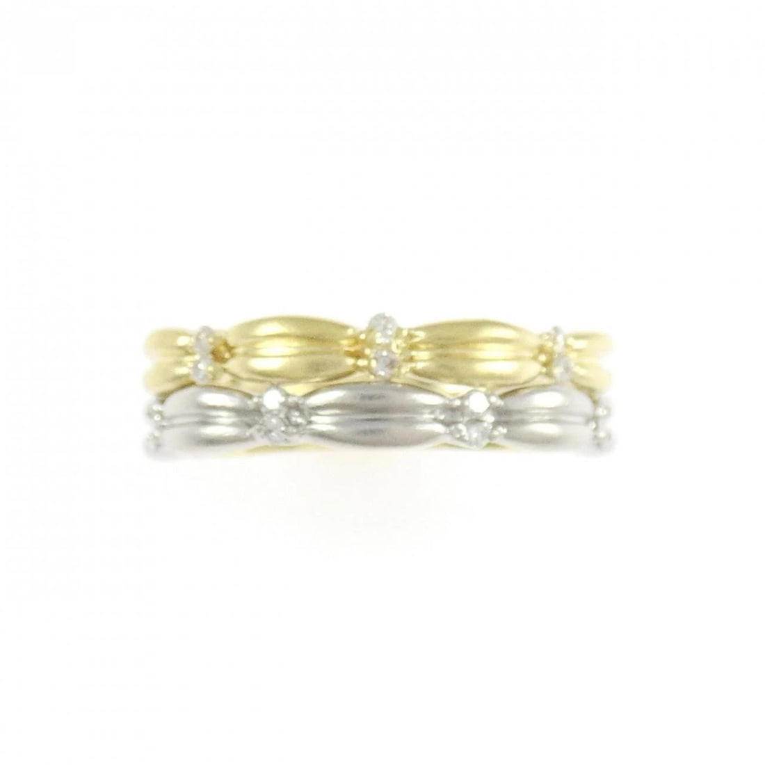 K18YG/PT900 DIAMOND RING - 2