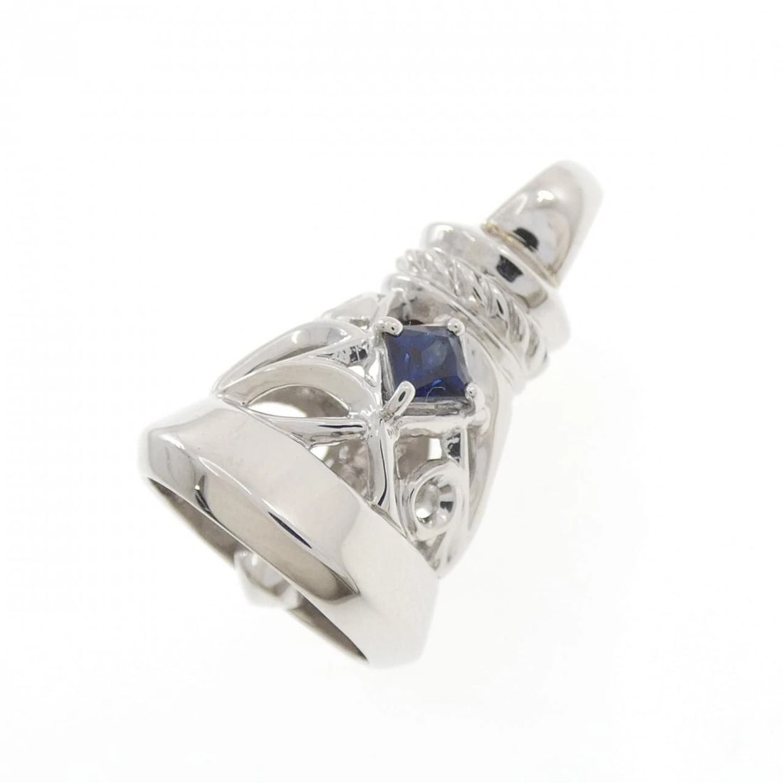 K10WG SAPPHIRE PENDANT: K10WG Sapphire Pendant Brand: Unbranded Type/Style: Sapphire Pendant/Brooch Material: K10 white gold, Main Stone/Creation Sapphire Secondary Stone Diamond Color: White Gold Size: Actual Size Approx.