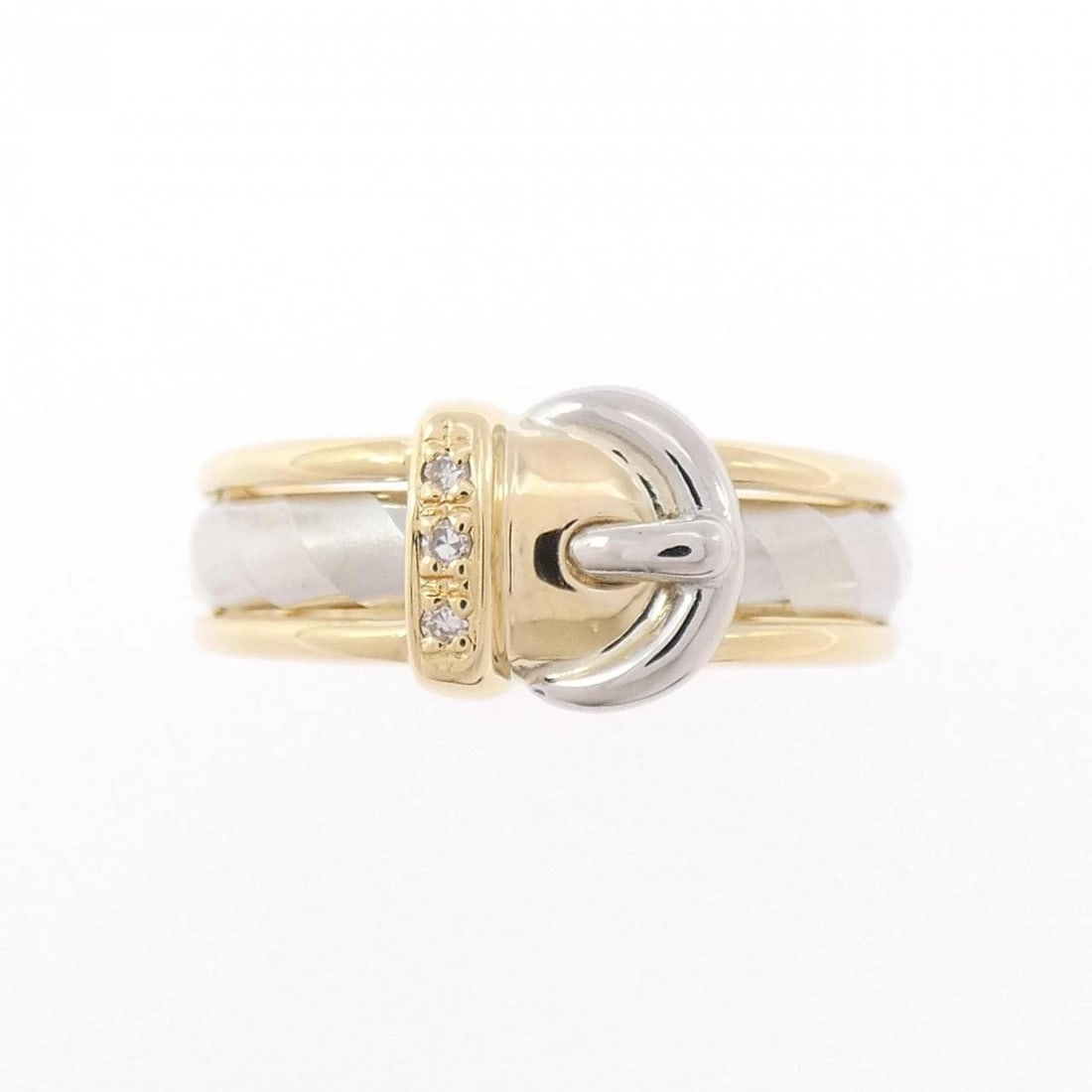K18YG/PT900 DIAMOND RING - 2