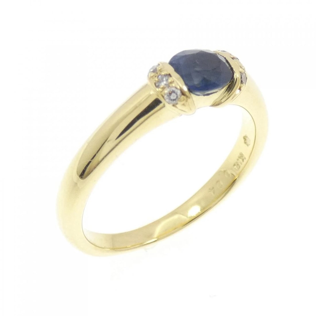 K18YG SAPPHIRE RING: K18YG Sapphire Ring Brand: Unbranded Type/Style: Sapphire Ring Material: 18K Yellow Gold, Main Stone/Creation Sapphire Secondary Stone Diamond Color: Yellow Gold Size: US 5 1/4 Accessories: None