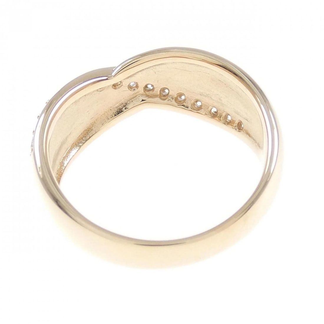 K18PG DIAMOND RING: K18PG Diamond Ring Brand: Unbranded Type/Style: Diamond Ring Material: 18k Pink Gold, Main Stone/Creation Natural Color: Pink Gold Size: US 6 1/4 Accessories: None Accessories Notice: When purchasing