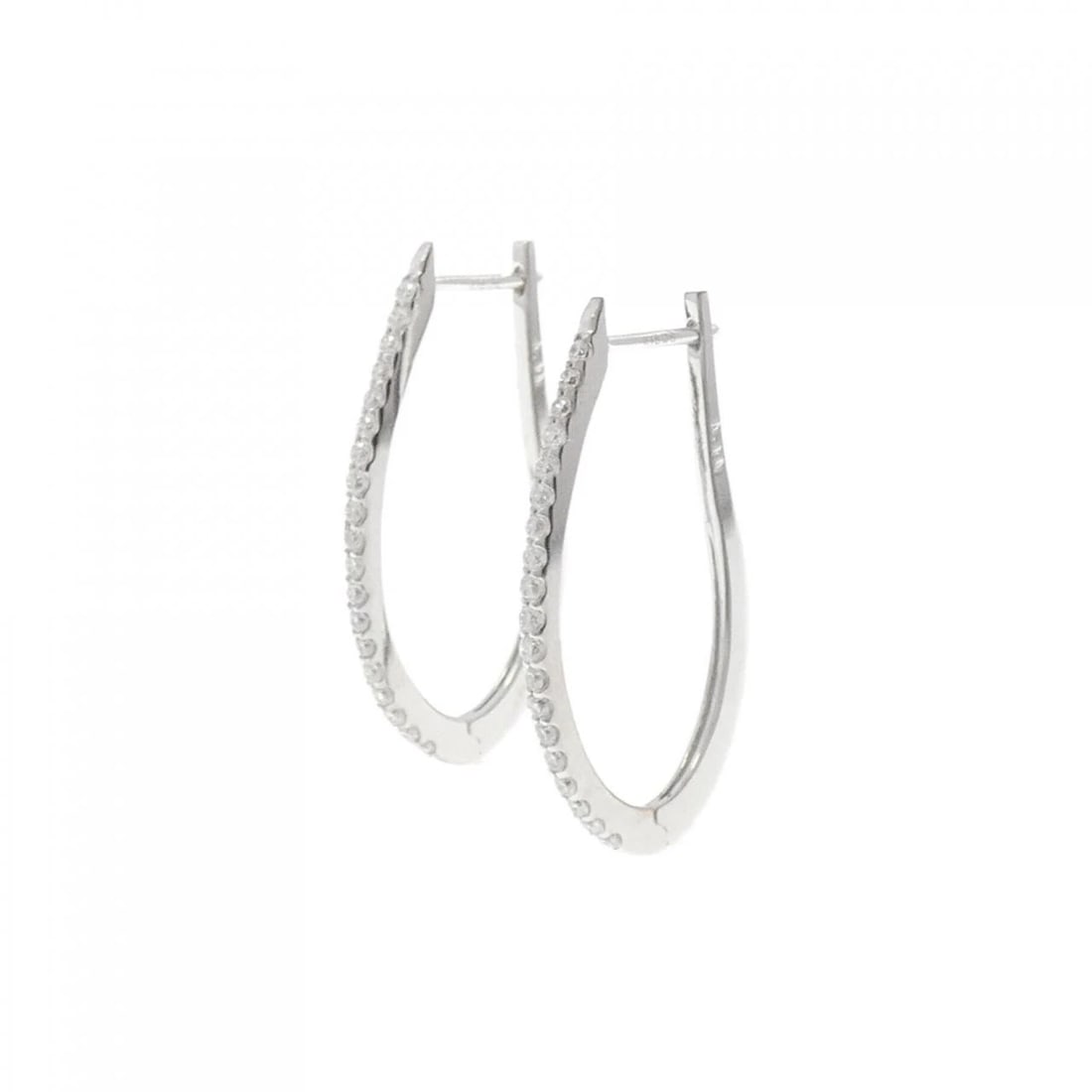 K18WG DIAMOND PIERCE: K18WG Diamond Pierce Brand: Unbranded Type/Style: Diamond Pierce/Earring Material: 18k White Gold, Main Stone/Creation Natural Color: White Gold Size: Actual Size Approx. length x width: 27.6mm x