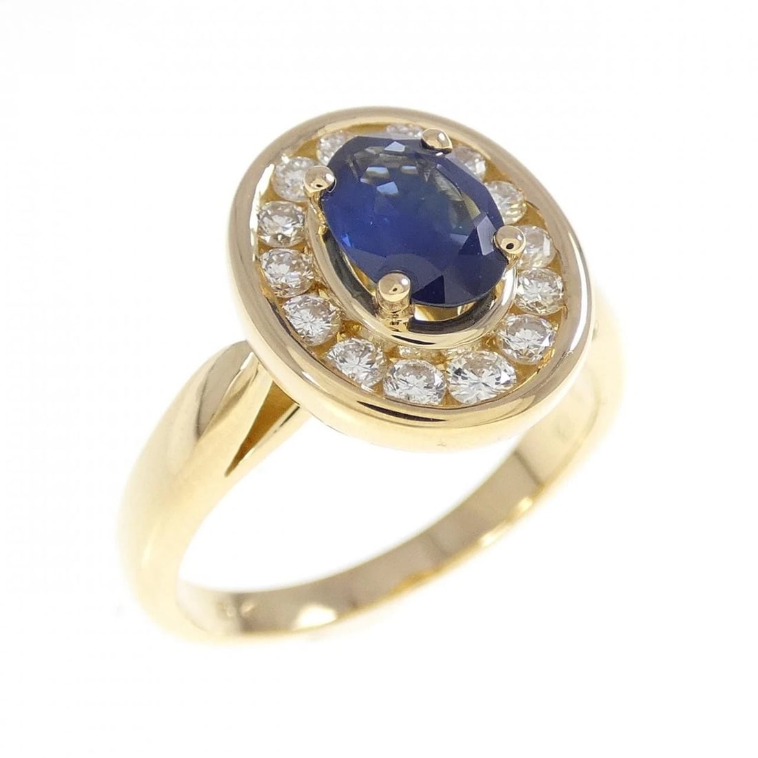 K18YG SAPPHIRE RING: K18YG Sapphire Ring Brand: Unbranded Type/Style: Sapphire Ring Material: 18K Yellow Gold, Main Stone/Creation Sapphire Secondary Stone Diamond Color: Yellow Gold Size: US 6 1/2 Accessories: None <