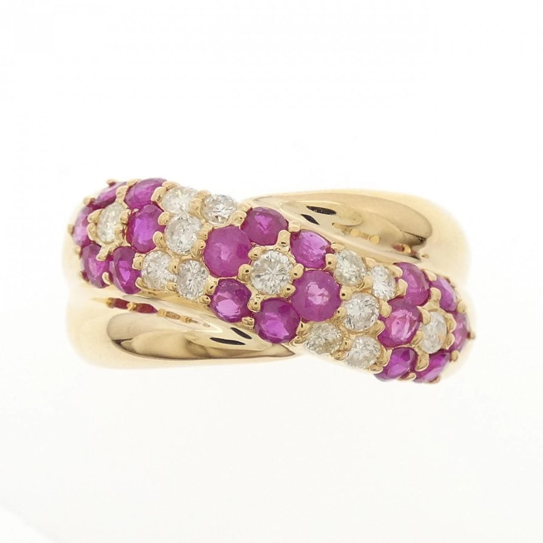 K18YG FLOWER RUBY RING: K18YG Flower Ruby Ring Brand: Unbranded Type/Style: Ruby Ring Material: 18K Yellow Gold, Main Stone/Creation RubySecondary Stone Diamond Color: Yellow Gold Size: US 6 1/4 Accessories: None
