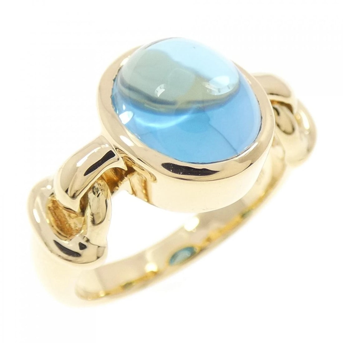 18K YELLOW GOLD BLUE TOPAZ RING: 18K Yellow Gold Blue Topaz Ring Brand: Unbranded Type/Style: Blue Topaz Ring Material: 18K Yellow Gold, Color: Yellow Gold Size: US 5 3/4 Accessories: None Accessories Notice: When purchasing