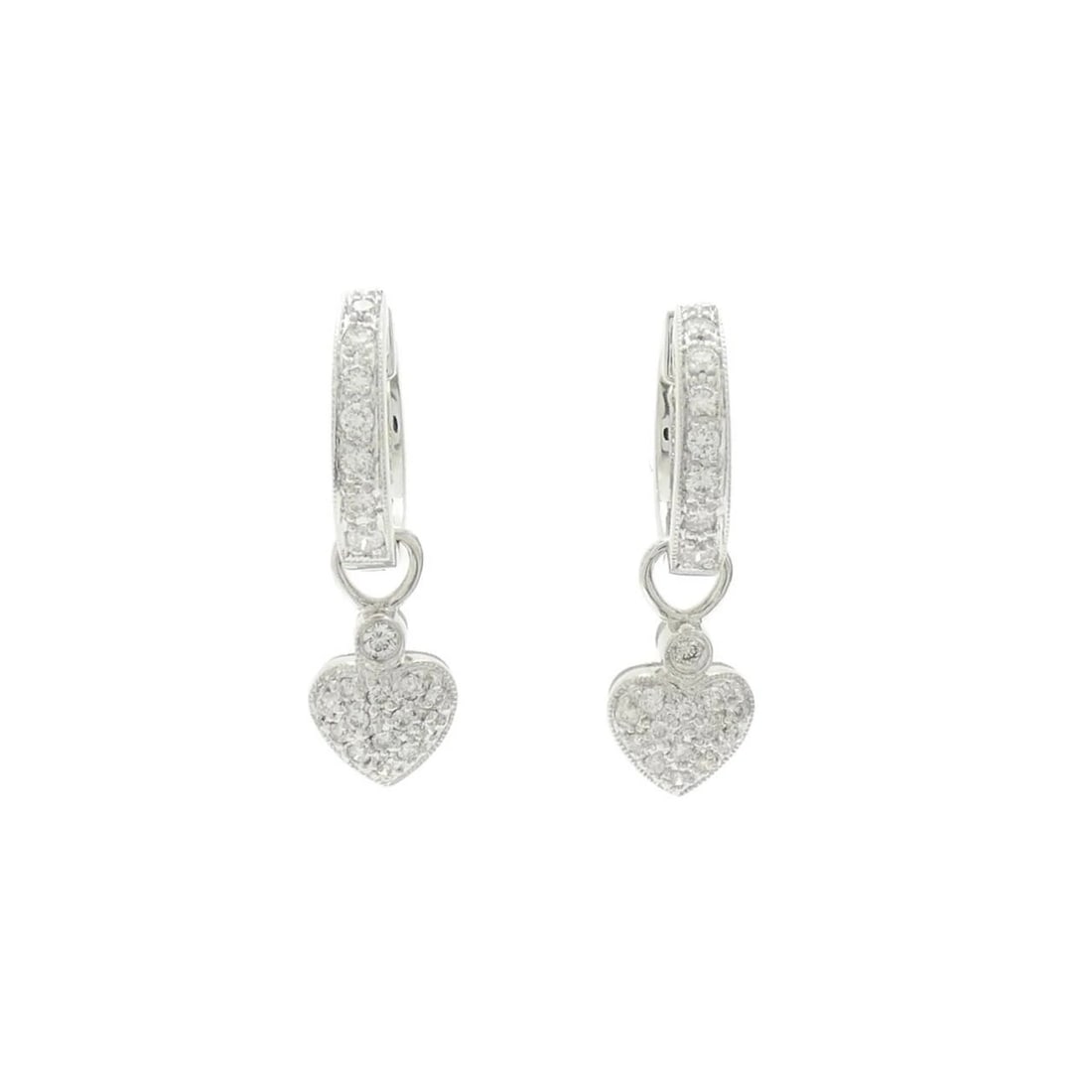18KWG/K18WG 2-WAY HEART DIAMOND PIERCING: 18KWG/K18WG 2-Way Heart Diamond Piercing Brand: Unbranded Type/Style: Diamond Pierce/Earring Material: 18k White Gold/K18 White Gold, Main Stone/Creation Natural Color: White Gold Size: Actual Size