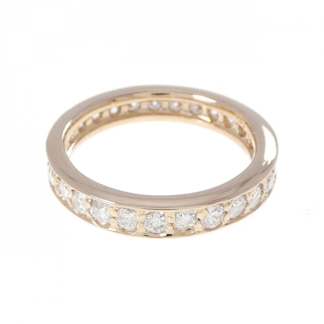 K18PG FULL ETERNITY DIAMOND RING: K18PG Full Eternity Diamond Ring Brand: Unbranded Type/Style: Diamond Ring Material: 18k Pink Gold, Main Stone/Creation Natural Color: Pink Gold Size: US 4 1/2 Accessories: None Accessories Notice: