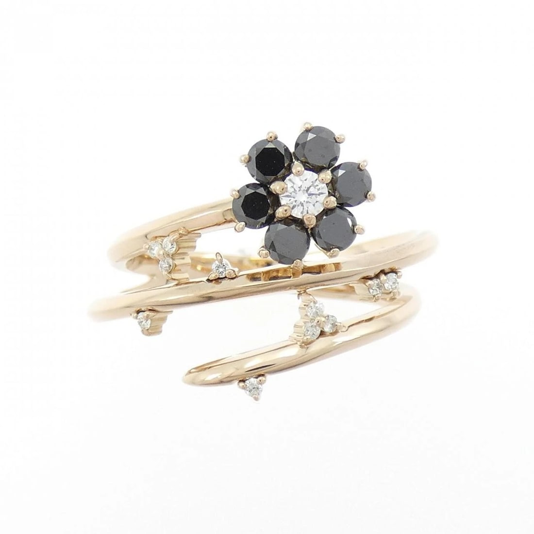 K18PG FLOWER DIAMOND RING - 2