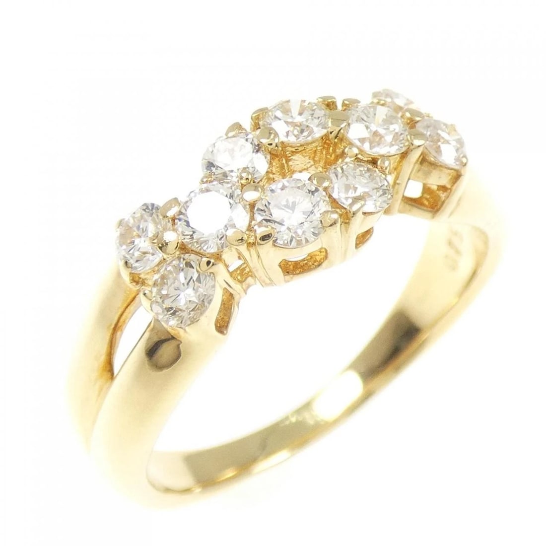 K18YG DIAMOND RING: K18YG Diamond Ring Brand: Unbranded Type/Style: Diamond Ring Material: 18K Yellow Gold, Main Stone/Creation Natural Color: Yellow Gold Size: US 7 1/4 Accessories: None Accessories Notice: When