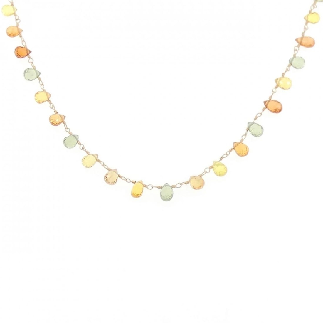 K18PG SAPPHIRE NECKLACE: K18PG Sapphire Necklace Brand: Unbranded Type/Style: Sapphire Necklace Material: 18k Pink Gold, Main Stone/Creation Sapphire Secondary Stone Diamond Color: Pink Gold Size: Actual Size Max width