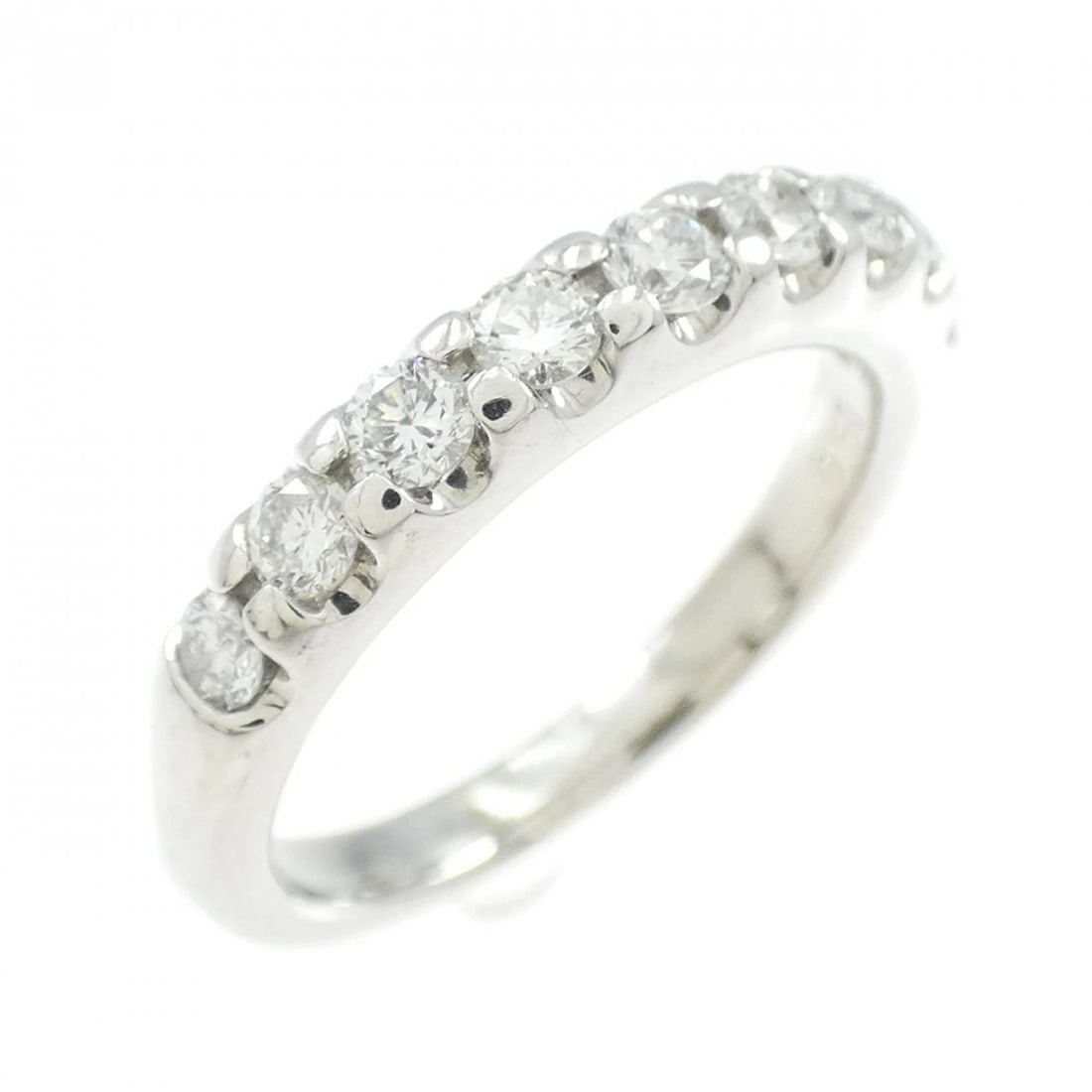 PT900 HALF ETERNITY DIAMOND RING: PT900 Half Eternity Diamond Ring Brand: Unbranded Type/Style: Diamond ring Material: Platinum900, Main Stone/Creation Natural Color: Platinum Size: US 5 3/4 Accessories: None Accessories Notice: When